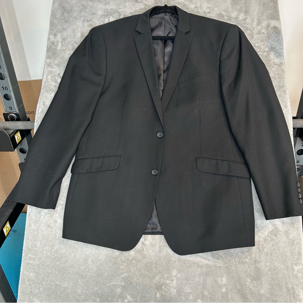 Men Renoir Charcoal 2 Button‎ Double Slit Vent Slim Sport Coat Size 44R